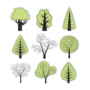 SVG PNG  silhouettes of trees of various natural types and subspecies  Tree Cut Files For Silhouette, Svg, Dxf, Png, Eps, Jpeg