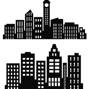 Stadssilhouet, stedelijke skyline, landschap PNG, SVG-afbeeldingen die kunnen worden gebruikt voor verschillende ontwerpprojecten, posters en presentaties