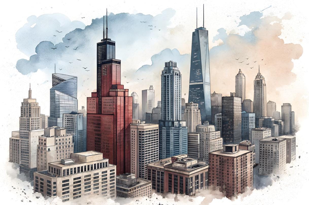 Urban Skyline Art – Printable Watercolor City Views (PNG/JPG) - Etsy