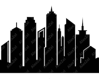 City New York skyline skyline silhouette black-and-white urban skyscrapers and architecture