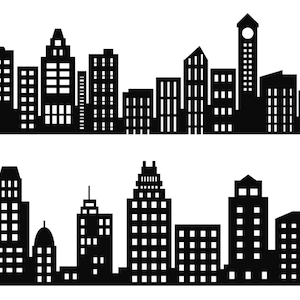 Skyline city clipart superhero buildings block clipart and buildings SVG silhouette city PNG Skyscraper clip art superhero city buildings