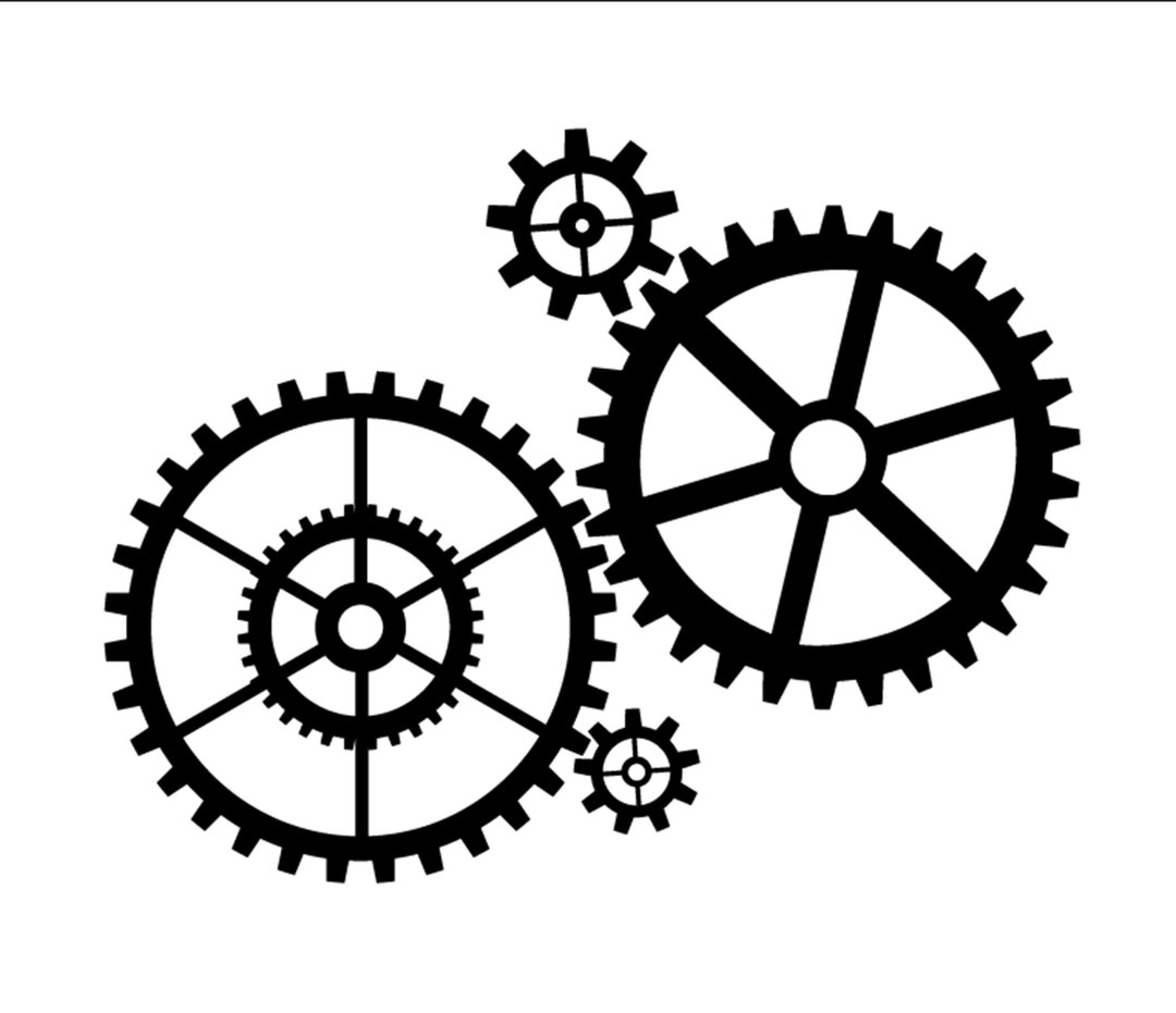 Nahtlose Muster silhouette Zahnräder mechanische Maschine Teile Uhr Zahnrad.  Design für Scrapbooking, Visitenkarten, Hintergrund für das Handwerk  Stock-Vektorgrafik - Alamy