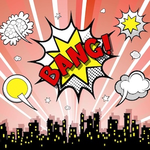 Superhero City skyline landscape, superhero buildings, building City silhouette PNG SVG skyscrapers superhero city Urban SVG