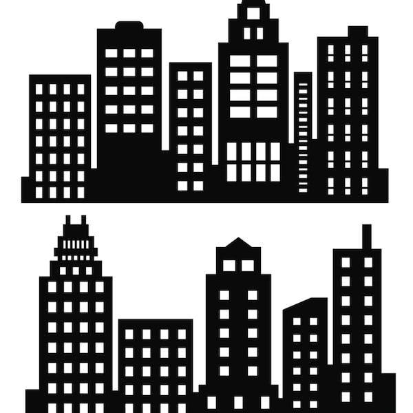 City silhouette, urban skyline, landscape PNG, SVG types of images that can be used for various design projects, posters, and presentations