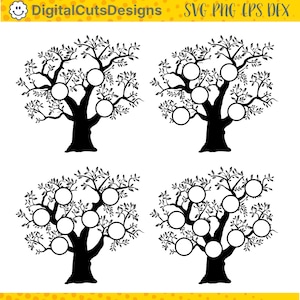The family tree clipart genealogical silhouette is a template for home household history creativity and domestic albums of photos
