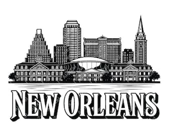 New Orleans Skyline Silhouette  20 PNG JPG Unique Urban Variations city