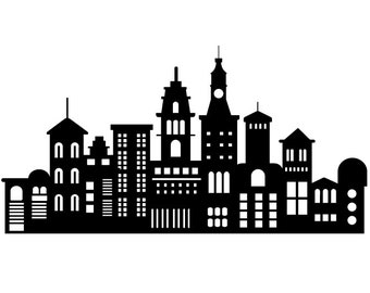 Epic Superhero Cityscapes: SVG Silhouettes and PNG Skyscraper 8.8*4.5 feet Clip Art Superhero Buildings Block Clipart  Silhouette Cityscapes