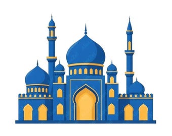 12 PNG Mosque Architectural Illustrations   Decorative Islamic Graphics, peel and stick,home decor