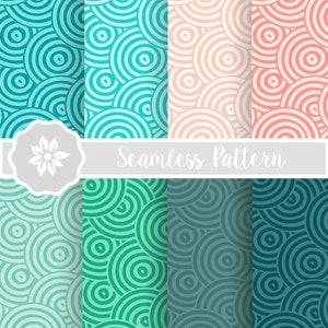Kreis digitales Papier, Papier-Set, nahtlose Muster, Scrapbook Papier, Kreis Tapete, Scrapbooking Muster, geometrische Papier-Pack, geometrische