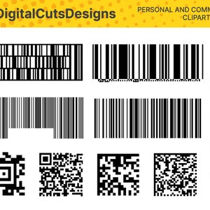Conjunto de plantillas abstractas de códigos de barras de código de barras de códigos digitales de escáner para redes sociales, mercado, pagos y diseño