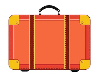 Vintage Luggage Clipart: Travel Suitcase Graphics (digital