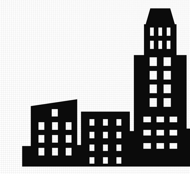 City skyline clipart, superhero buildings, and building City silhouette PNG SVG Clip art of skyscrapers and superhero city constructions image 4