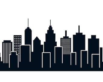 NYC Skyline Silhouette Art, craft supplies png, Urban Print sublimation designs - svg, png, pdf, eps, ai, dxf  #11346
