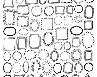 61 PNG SVG  Hand drawn doodle frames borders, sublimation designs. mug wrap design png