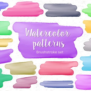 Watercolor Brush strokes Brush Clip Art Brush stroke elements clipart Watercolor clip art Watercolor Brush Instant download Commercial use