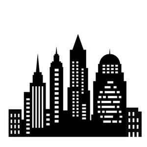 City skyline clipart, superhero buildings, and building City silhouette PNG SVG Clip art of skyscrapers and superhero city constructions image 5