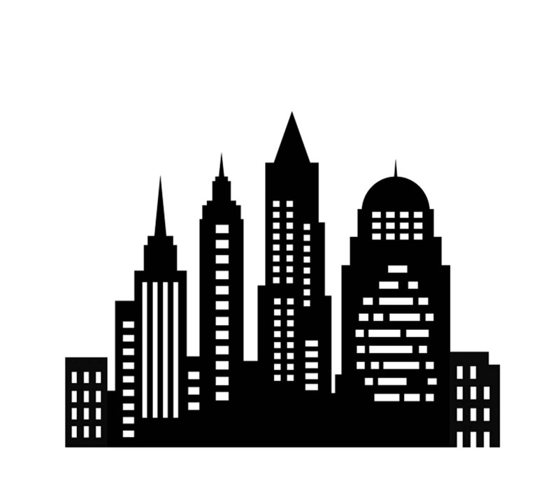 City skyline clipart, superhero buildings, and building City silhouette PNG SVG Clip art of skyscrapers and superhero city constructions image 5