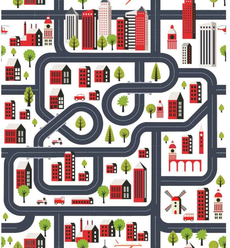 Toys City Paper City Prints Seamless Pattern Commercial | Etsy