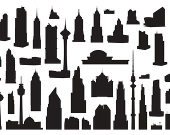 City Silhouette, Urban skyline clipart, Infographic Clip Art, Buildings Svg, skyscrapers png, city skyline svg, skyline clipart, city vector