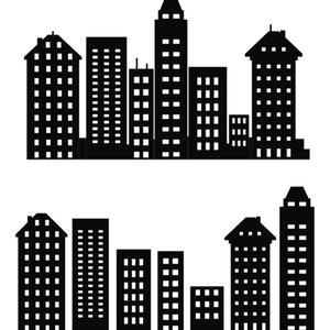 Skyline city clipart superhero buildings block clipart and buildings SVG silhouette city PNG Skyscraper clip art superhero city buildings