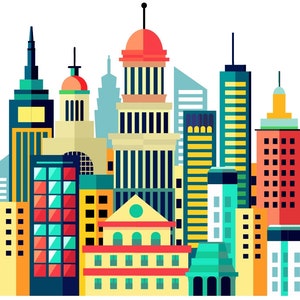 City skyline clipart, superhero buildings, and building City silhouette PNG SVG Clip art of skyscrapers and superhero city constructions