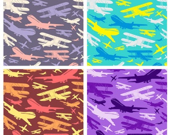 Airplane Clipart Seamless Pattern: Aircraft Wall Decal (Digital Download)