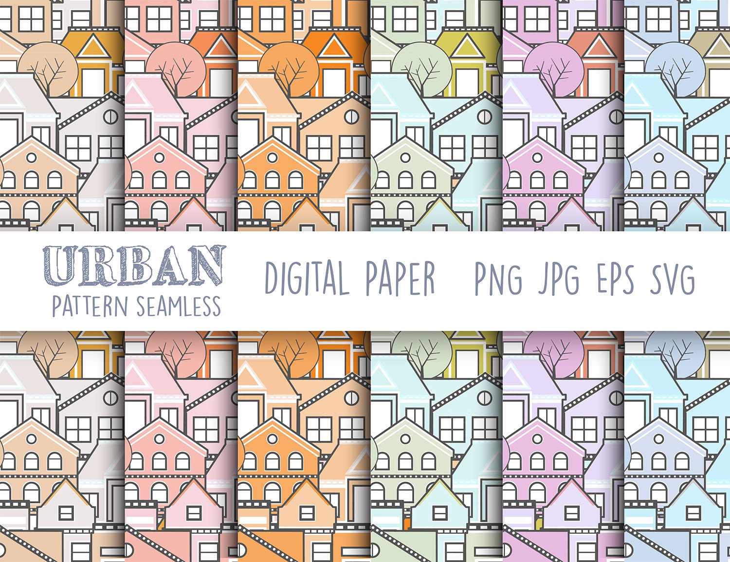 Gebaude Svg Stadt Digitalpapier Druck Papiergebaude Etsy
