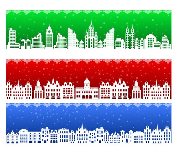 Download City Of Christmass City Skyline City Building Silhouette Etsy
