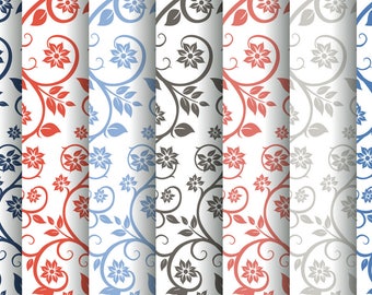Papier floral sans couture, motif scrapbooking (téléchargement numérique) décoration de cuisine