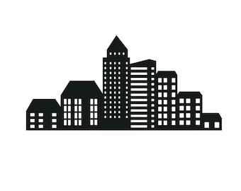 Silhouette de paysage urbain : cliparts SVG, DXF, PNG (téléchargement numérique)