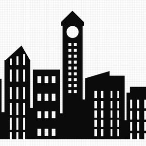 City skyline clipart, superhero buildings, and building City silhouette PNG SVG Clip art of skyscrapers and superhero city constructions image 5