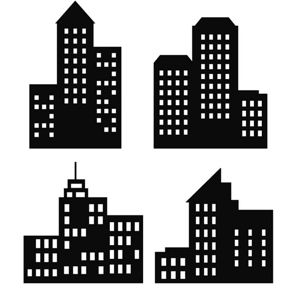 City silhouette, city skyline, building silhouette, city set, skyline clipart, house set, town SVG, city SVG, city PNG