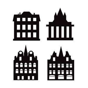 City buildings silhouette of a city buildings clipart silhouette transparent background city vector buildings file svg, png, dxf, eps