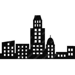 City skyline clipart, superhero buildings, and building City silhouette PNG SVG Clip art of skyscrapers and superhero city constructions image 3