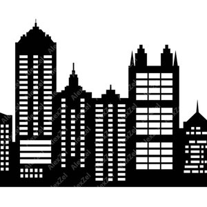 City skyline clipart, superhero buildings, and building City silhouette PNG SVG - 10*6 feet skyscrapers and superhero city constructions