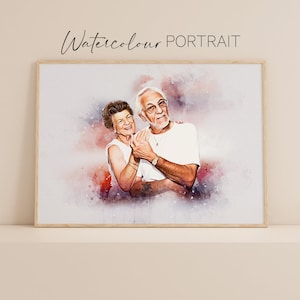 Custom Digital Watercolour and Sketch Photo, Graphic Edit, Personalised Gift , Portrait From Photo, Anniversary Gift, Photo Gifts