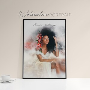 Personalised Bride Watercolour Portrait, Wedding Portrait, Wedding Gift, Anniversary Gift, Wedding illustration, Customised
