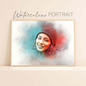 Custom Digital Watercolour and Sketch Photo, Graphic Edit, Personalised Gift , Portrait From Photo, Anniversary Gift, Photo Gifts