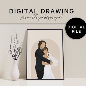 Customized Wedding illustration of Bride and Groom, Wedding Illustration Gift