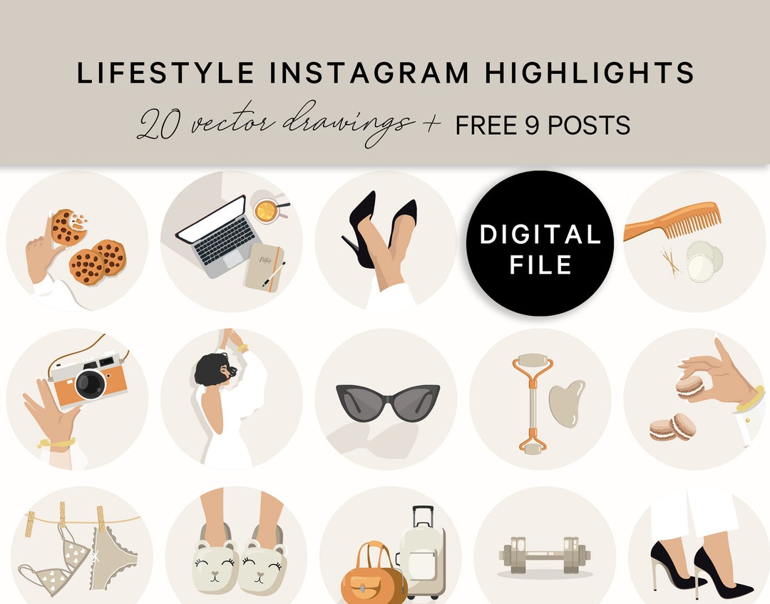 Instagram highlight cover hobby interest Vector Image
