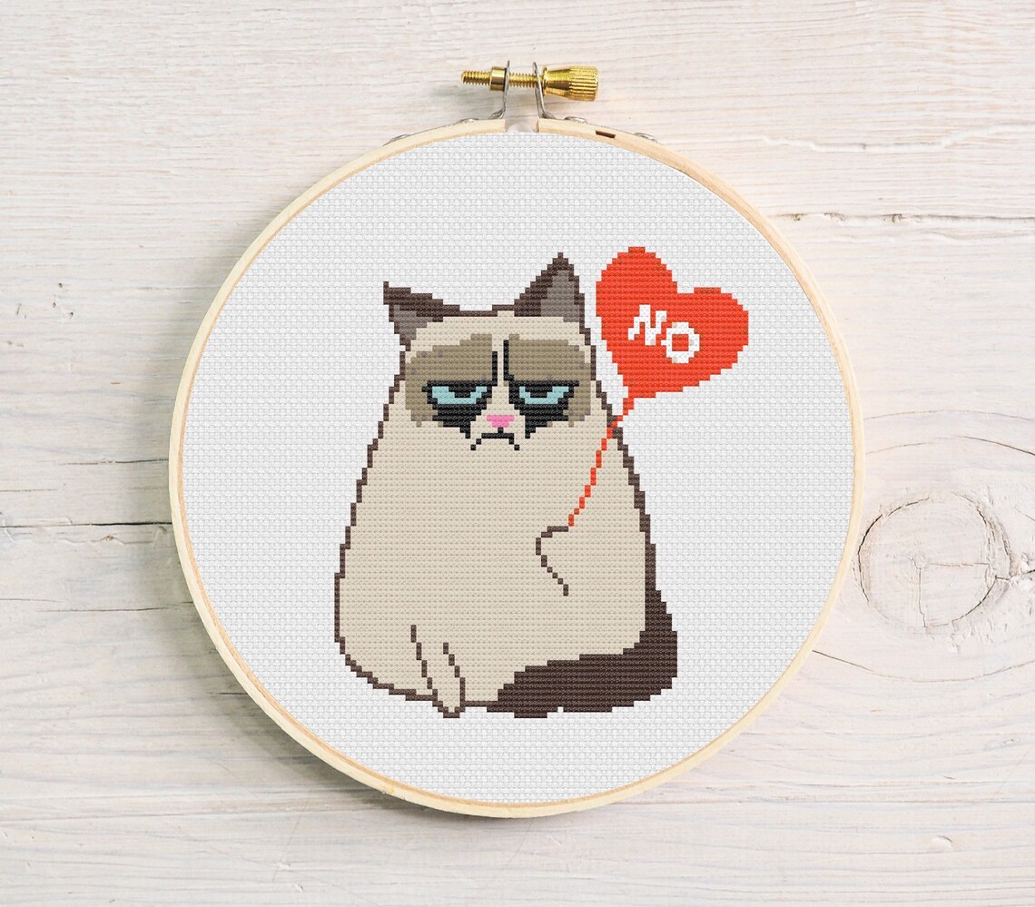 Snarky Cross Stitch Meme Cross Stitch Fat Cat Cross Stitch Etsy