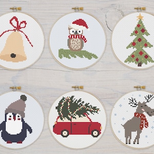 ムース クロスステッチ、キリスト降誕の刺繍、先生のクロスステッチ、刺繍飾り、クロスステッチ飾りキット、フクロウ クロスステッチ