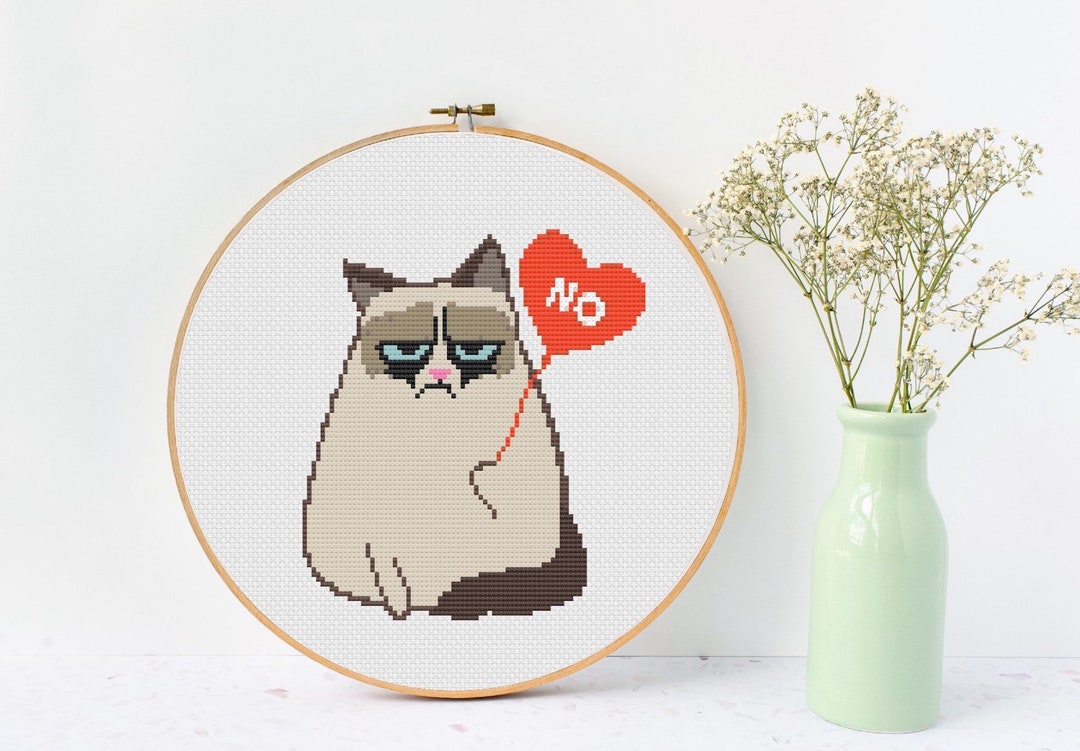 Snarky Cross Stitch, Meme Cross Stitch, Fat Cat Cross Stitch Pattern