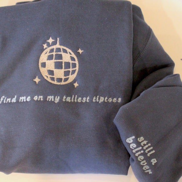 Embroidered Crewneck | mirrorball Taylor folklore Custom Personalized