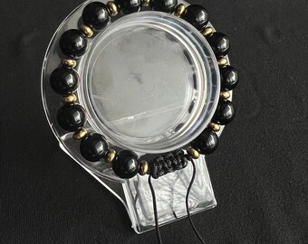 Black Obsidian bracelet, adjustable bracelet, unisex bracelet, wellness bracelet, Black Obsidian