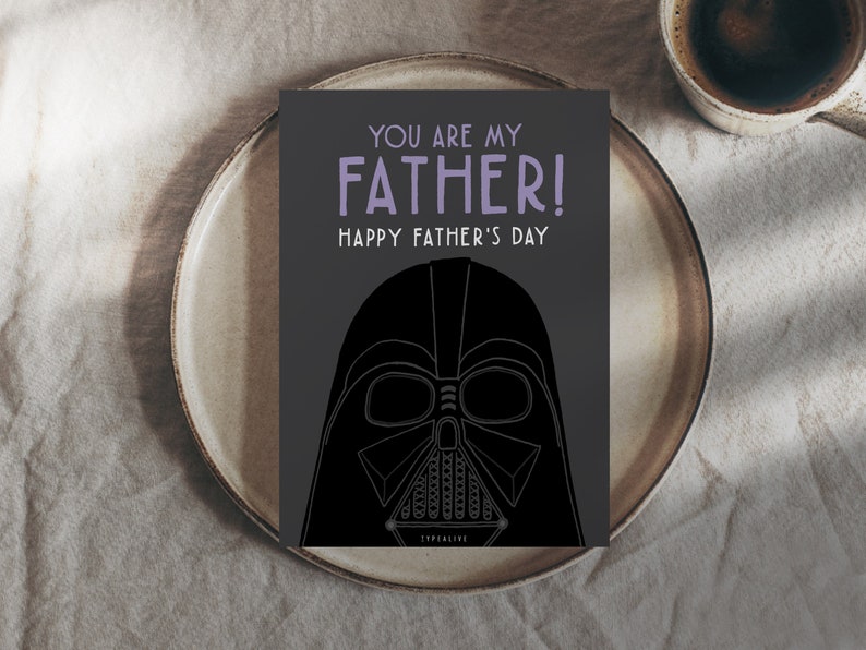 Greeting Card / Vder Is Your Father / Funny card for Sci-Fi Fans Birthday Card for him Greeting Card for Men Brother Dad Father's Day image 5