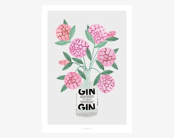 Ginspiration No. 1 / Fine Art-Print, Wall-Art, Minimal Poster Art, Illustration, Typography Art, Premium Poster, Kunstdruck Poster