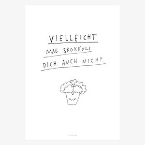 Poster Wall Picture / Broccoli / , , Illustration, Premium Poster, Art Print Poster Living Room Decoration, Housewarming Gift, Art Print