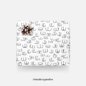 Carta da regalo / BAD ASS / Fogli regalo bianchi con estremità, per Natale, matrimonio, compleanno - confezione regalo esclusiva