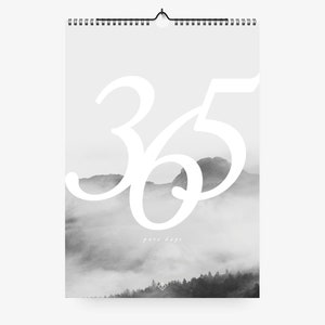 Wall calendar / LANDSCAPES / DIN A3, landscapes, black and white, simple and Scandinavian, as a gift for birthday and Christmas image 1